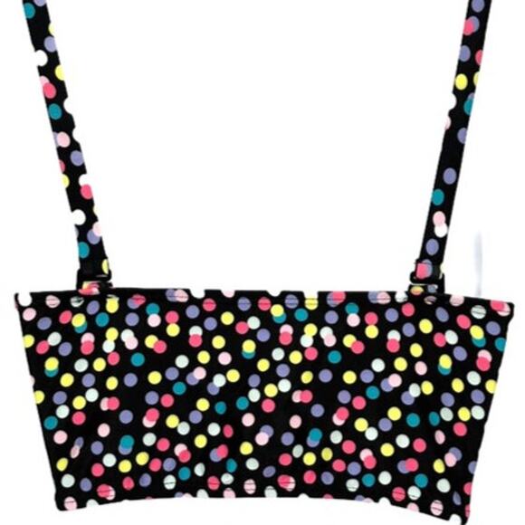 Bikini Top Confetti Print Contoured in Black with Multi Color Polka Dot Size XS - Picture 6 of 8